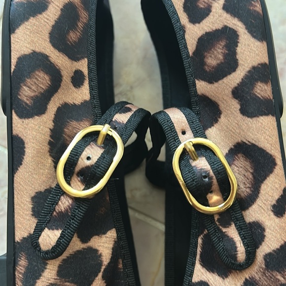 Zara Leopard Animal Print Mary Jane Flats Casual Square Toe Size 38 - Picture 14 of 16